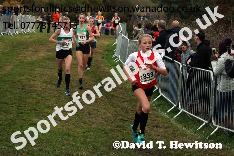 Girls under-15s, 2016 National Cross Country Relays, Berry Hill Park, Mansfield. Photo: David T. Hewitson/Sports for All Pics
